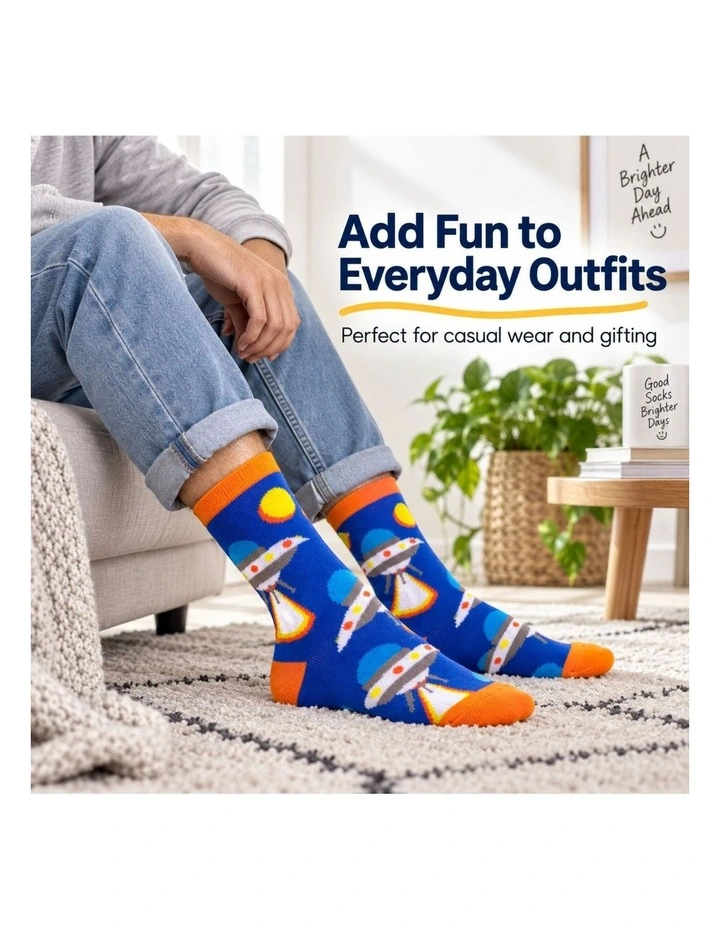 Fashion Novelty Funny Socks 6 Pairs in Multi image 3