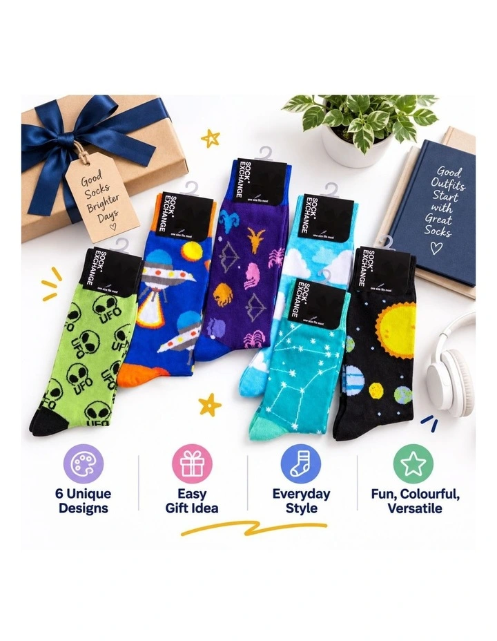 Fashion Novelty Funny Socks 6 Pairs in Multi image 4