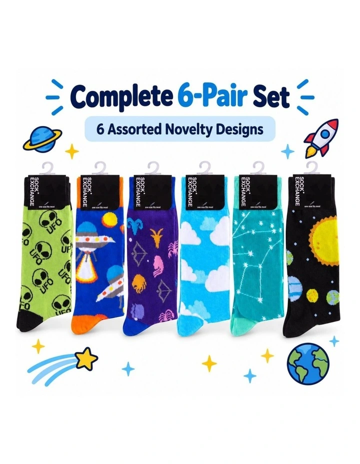 Fashion Novelty Funny Socks 6 Pairs in Multi image 7