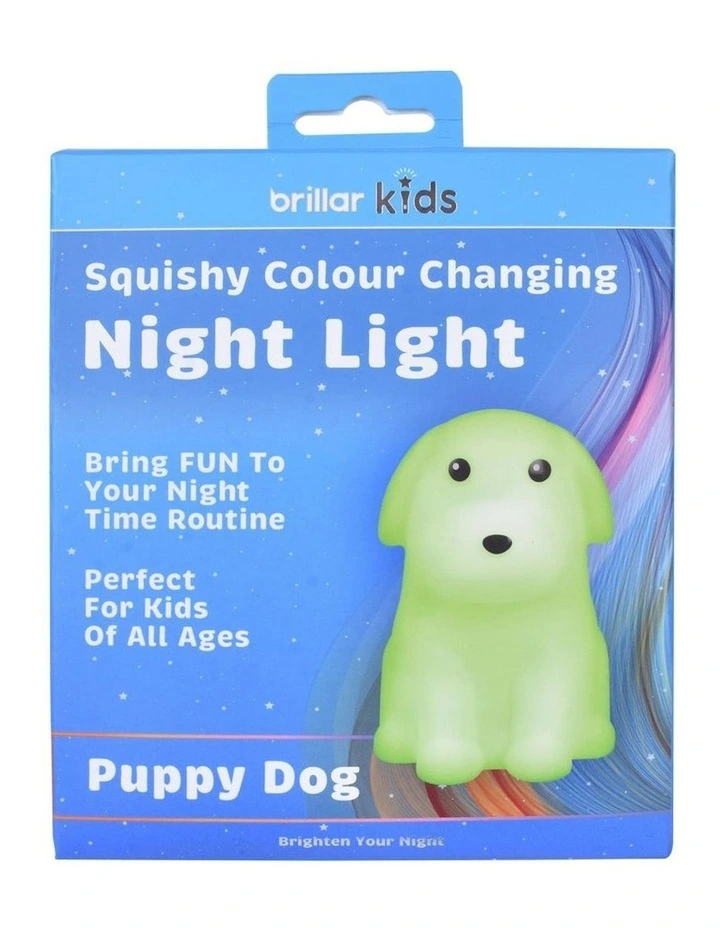 Squishy Silicone Dog Night Light with 8-Colour Tap Control And Timer in Beige image 1