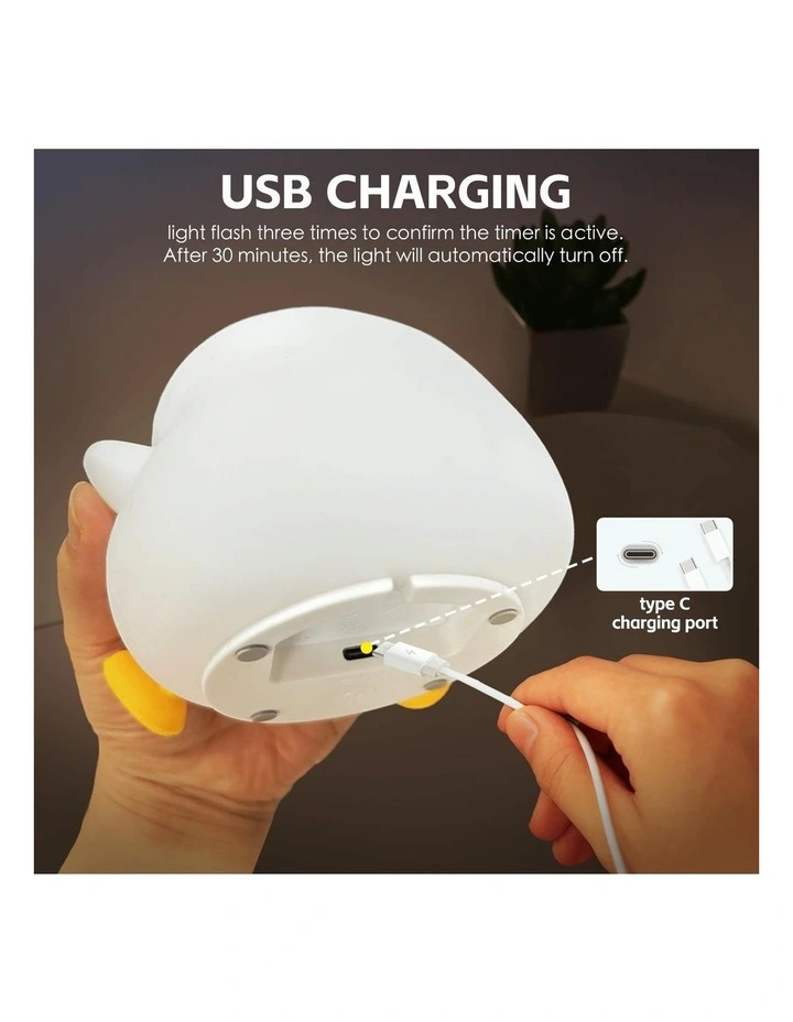 Squishy Silicone Dumpling Night Light with 8-Colour Tap Control And Timer in Beige image 6