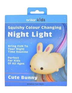 Squishy Silicone Bunny Night Light with 8-Colour Tap Control And Timer in Beige