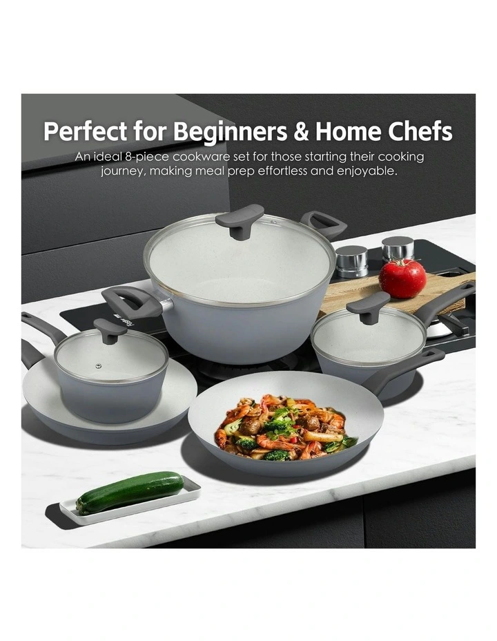 Non-Stick Cookware Set 8 Pieces in Silver image 4