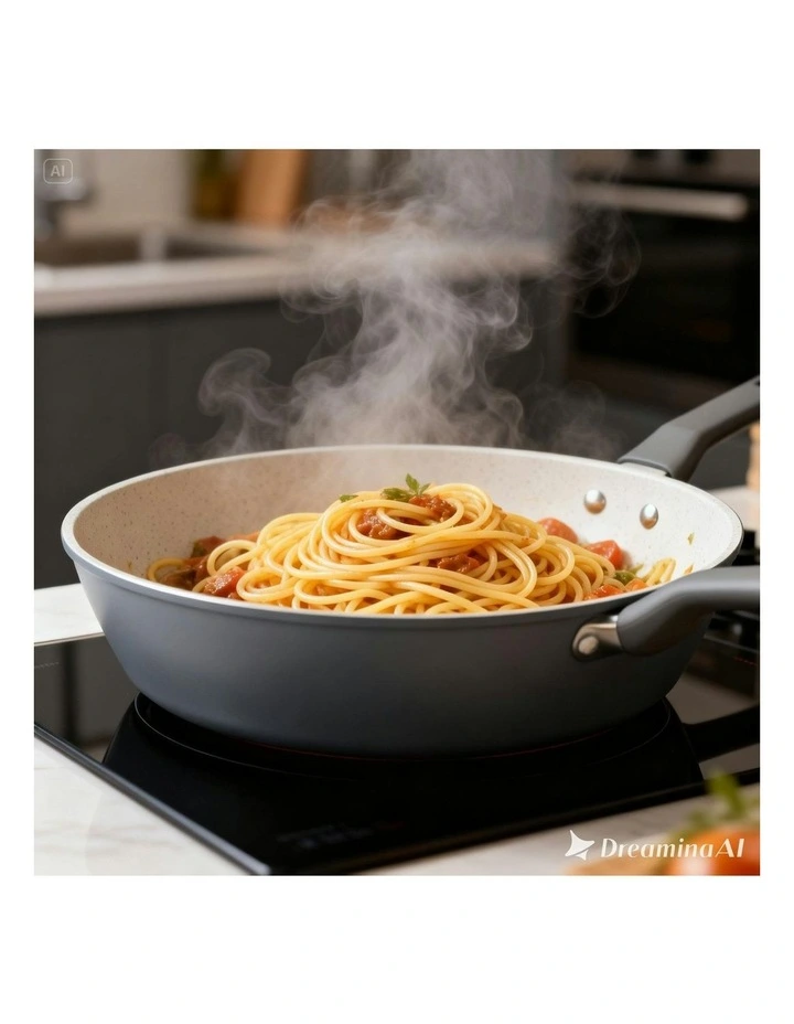 Premium Marble Non-Stick Frypan 28cm in Silver image 2