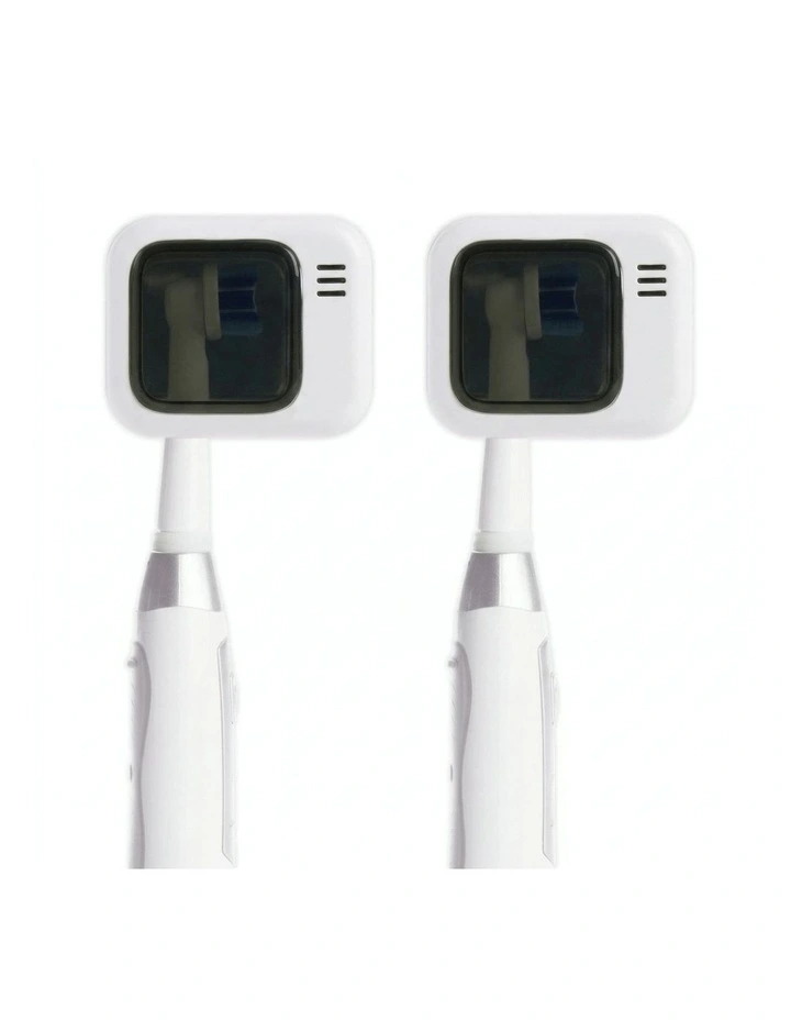 Rechargeable UV Toothbrush Sterilizer 2 Pieces in White image 1
