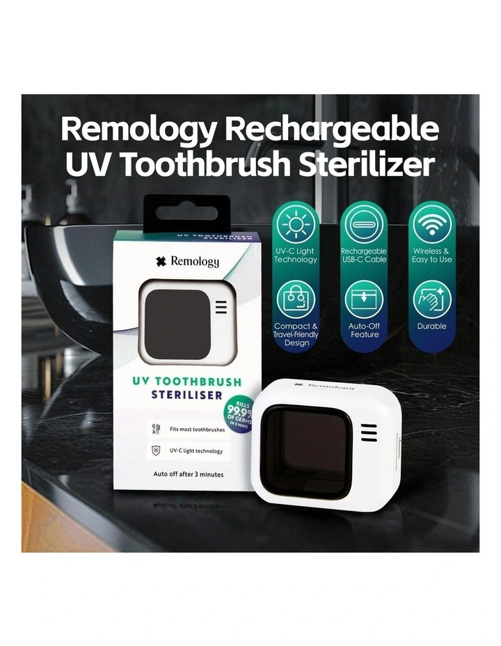 Rechargeable UV Toothbrush Sterilizer 2 Pieces in White image 2