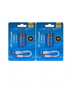 USB-C Direct Rechargeable AAA Batteries 4-Pieces