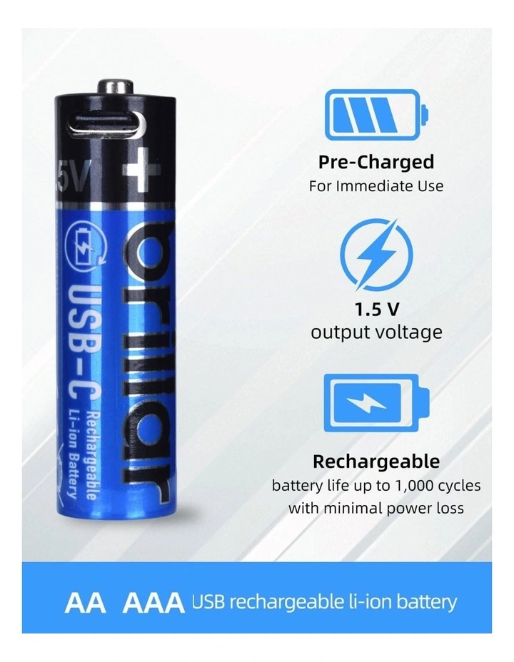 USB-C Direct Rechargeable AAA Batteries 4-Pieces image 5