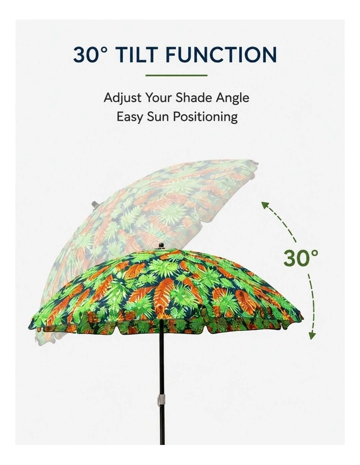 Tiltable Beach Umbrella with Carry Bag 150cm in Mossman image 3