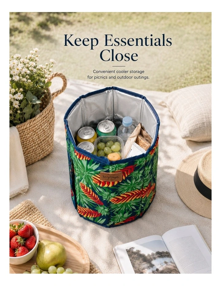 20L Insulated Cooler Stool Portable Picnic Seat Mossman image 4