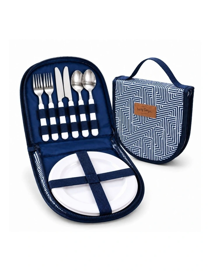 Lazy Dayz Picnic Cutlery Wallet Set Makena image 1