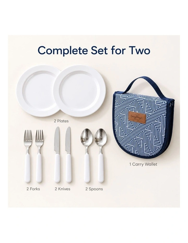 Lazy Dayz Picnic Cutlery Wallet Set Makena image 3