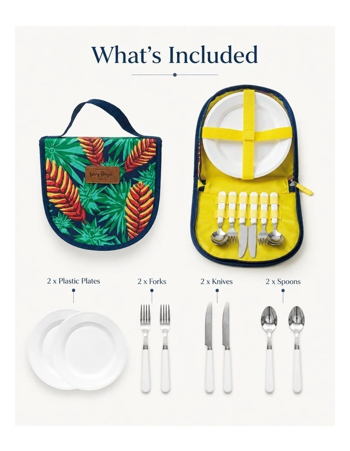 2 Person Picnic Cutlery & Plate Set with Carry Case Mossman image 7