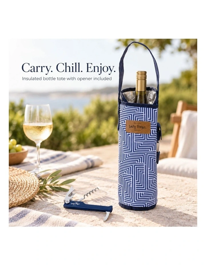 Lazy Dayz Insulated Wine Bottle Tote Makena image 6