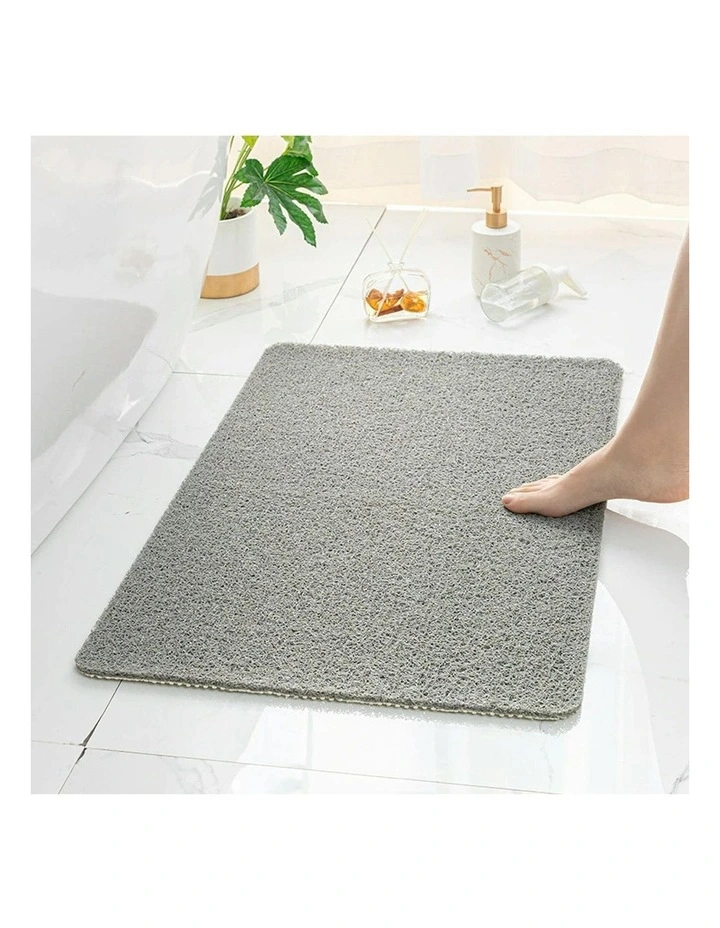 Non Slip Loofah Shower Mat, Wet Surface and Bathroom Safe Mat in Grey image 1