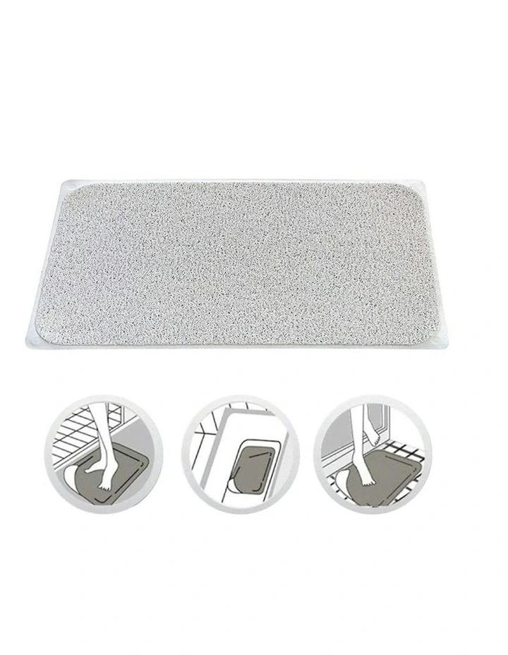 Non Slip Loofah Shower Mat, Wet Surface and Bathroom Safe Mat in Grey image 6