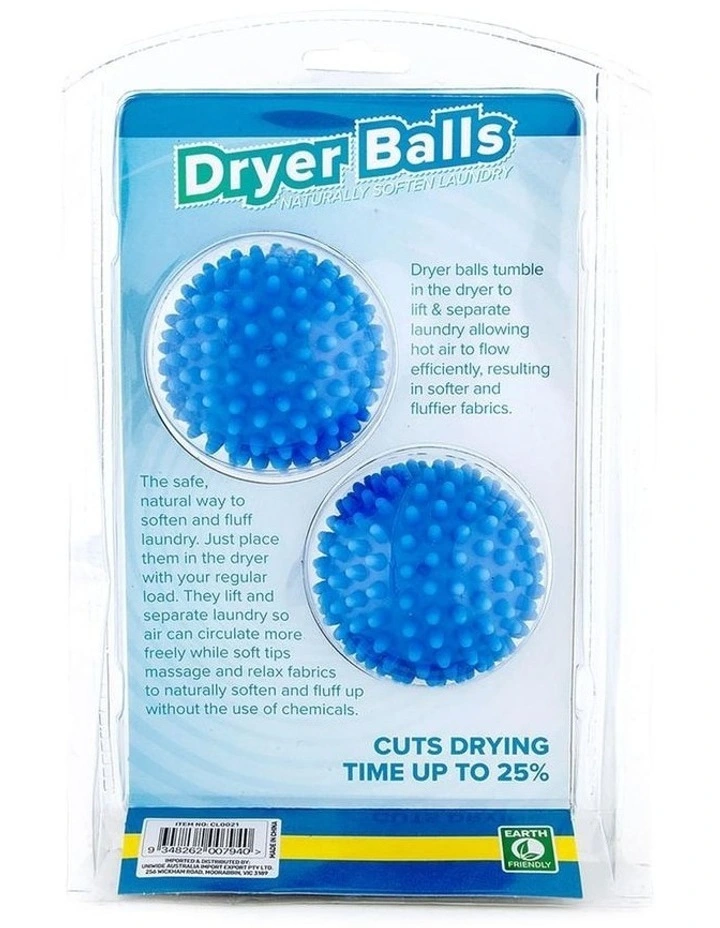 Reusable Laundry Dryer Balls 2 Pack in Blue image 3