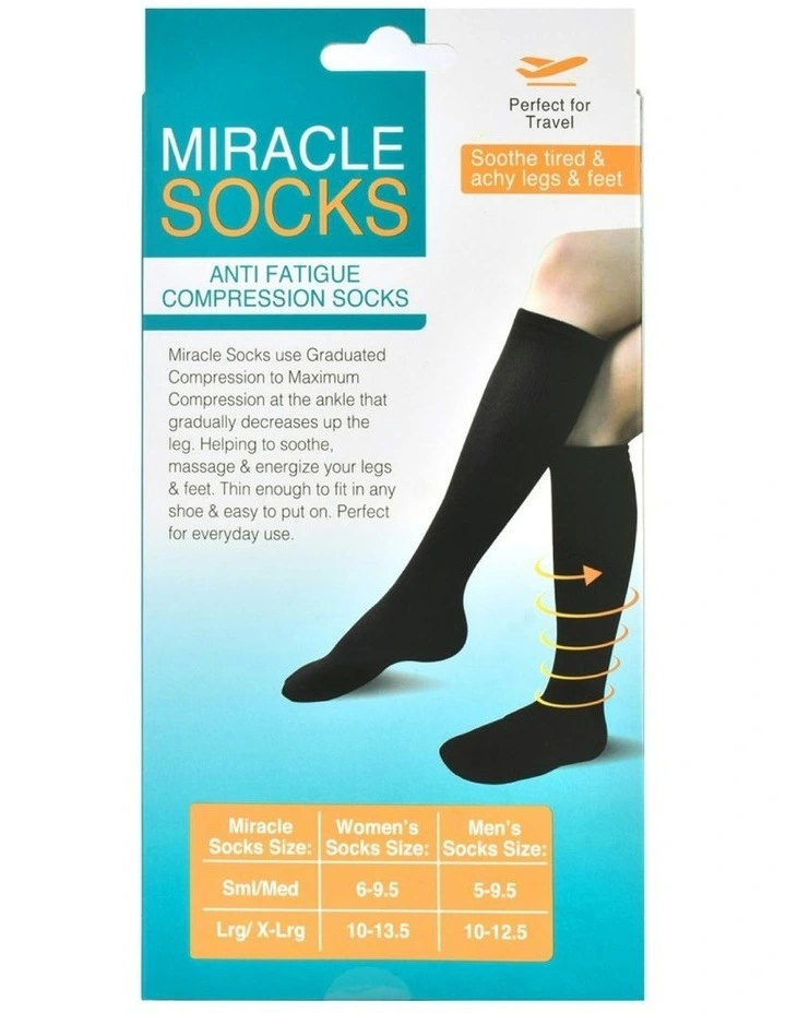 Living Today Miracle Compression Socks Medium in Black | MYER