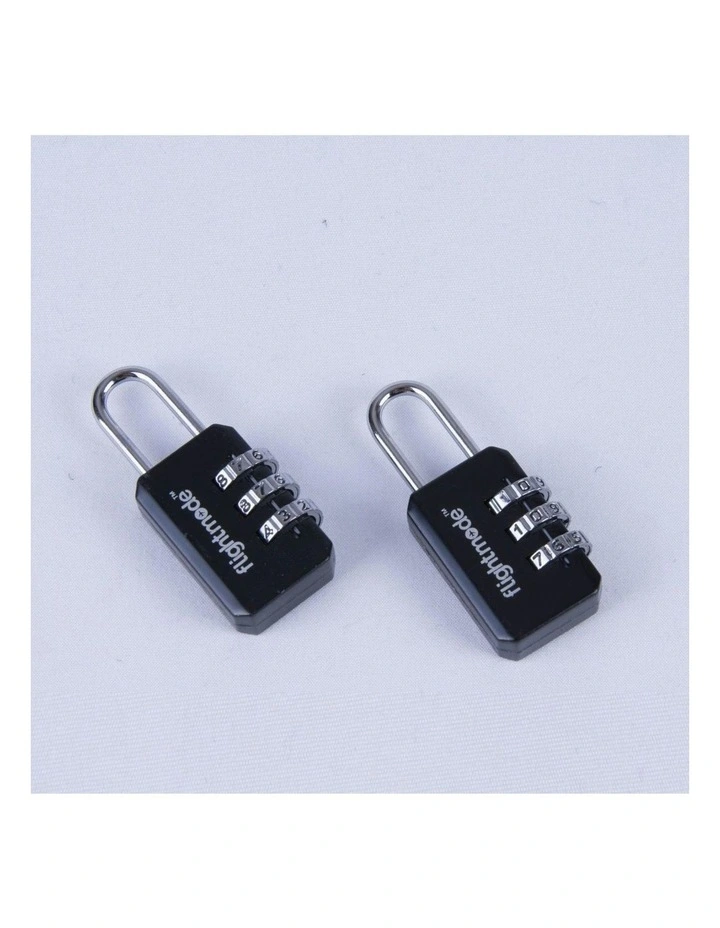 3 Dial Padlock 2 Pack in Black image 3