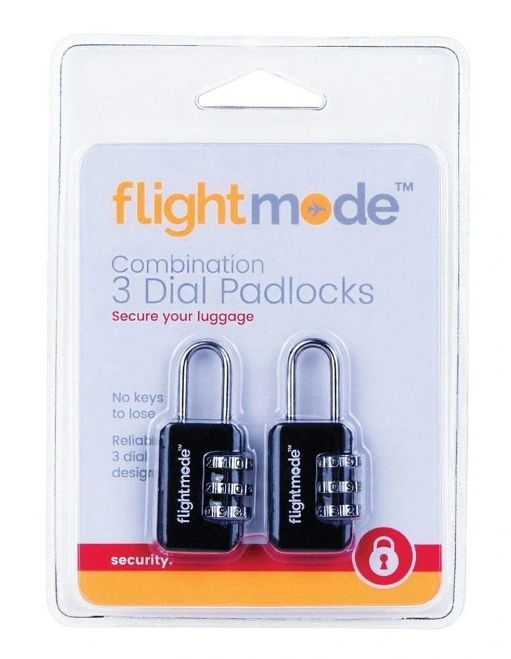 3 Dial Padlock 2 Pack in Black image 4