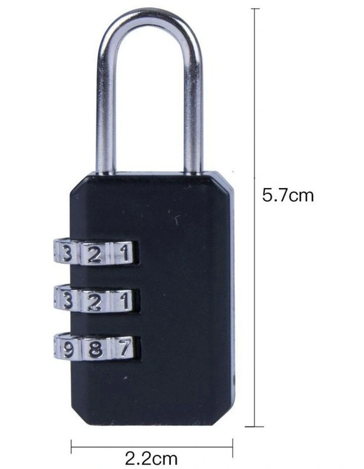 3 Dial Padlock 2 Pack in Black image 5
