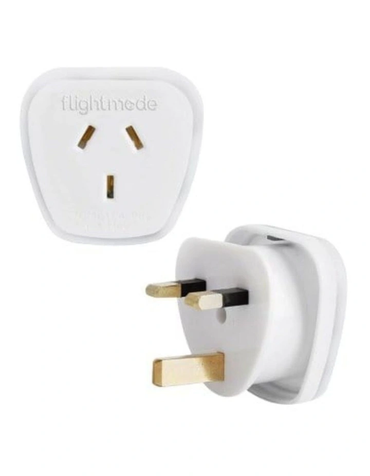 Outbound AU/NZ to UK/Hong Kong Travel Adaptor (Type G) in White image 2