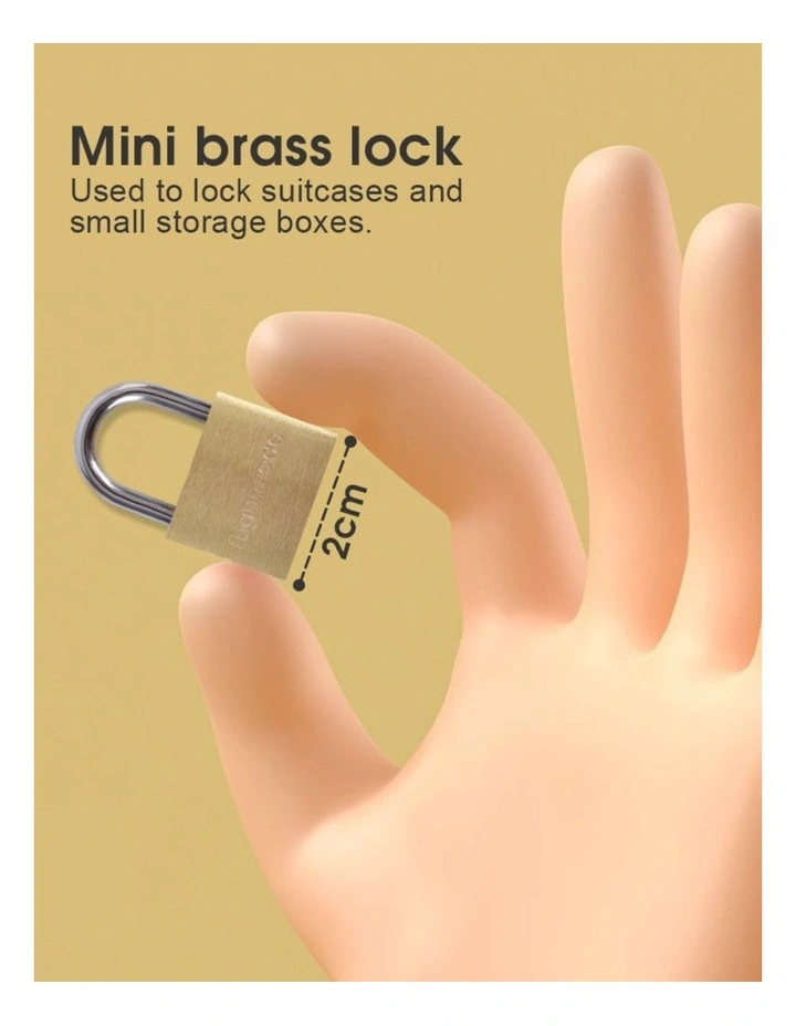 20mm Mini Brass Key Padlocks 2 Pack in Silver image 6