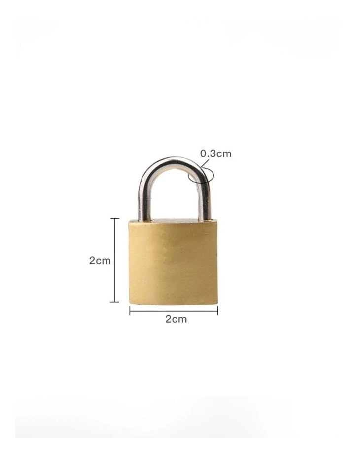 20mm Mini Brass Key Padlocks 2 Pack in Silver image 7