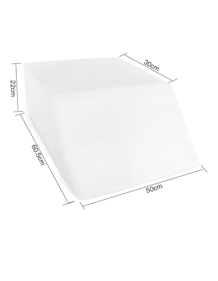 Memory Foam Bed Wedge Leg Support Elevation Pillow in White image 5