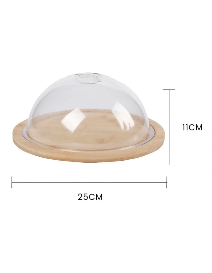 Bamboo Mini Cheese and Dessert Tray with Dome image 3