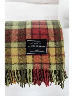 Recycled Wool Scottish Tartan Blanket in Multi