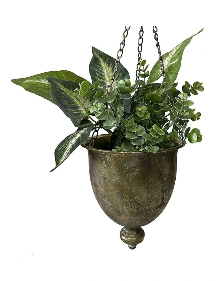 Willow & Silk Lustre Flower Plant Hanger on Chains image 1