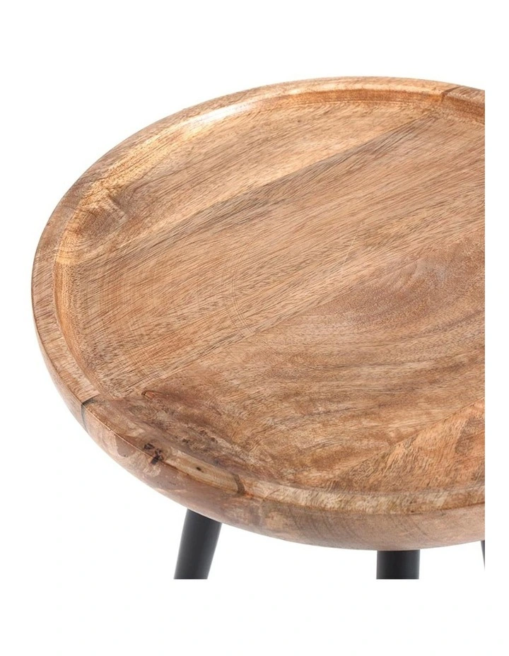 Three Leg Mango Wood Side Table image 2