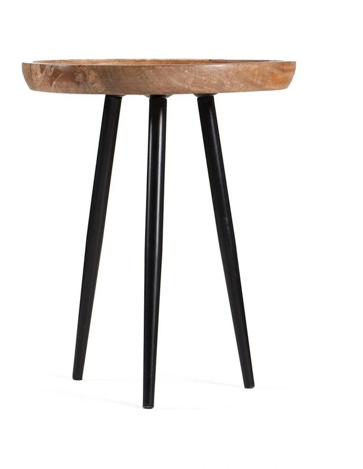 Three Leg Mango Wood Side Table image 3