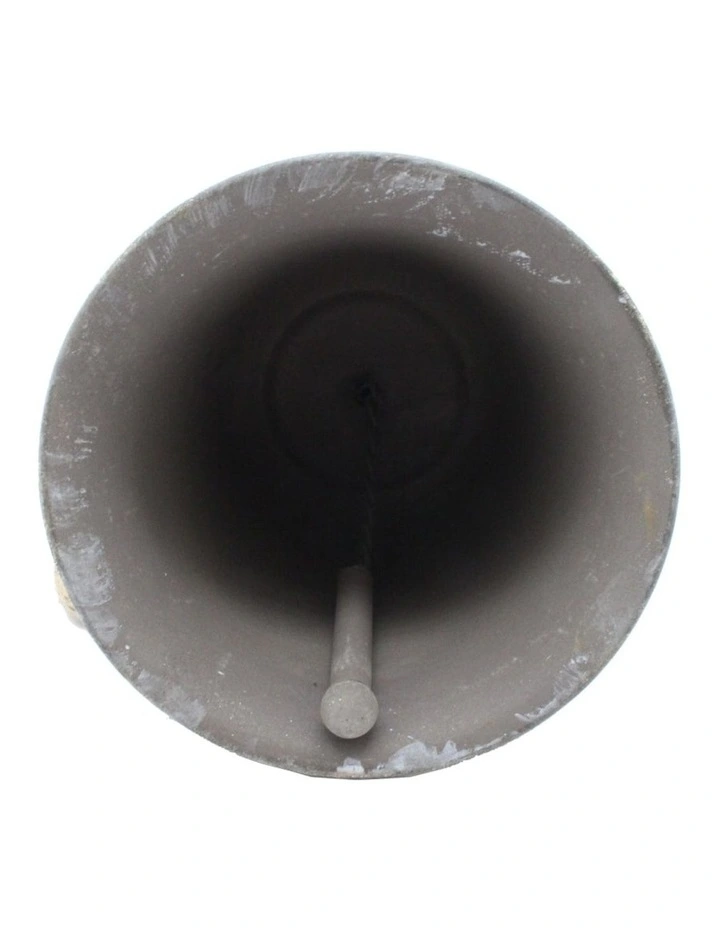 Large Hanging Bell with Rope in Rust image 3