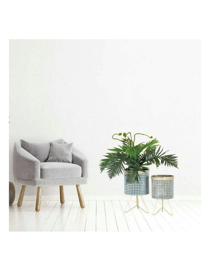 Cirque Footed Flower Pot Planters 2 Pack in Grey/Taupe image 6