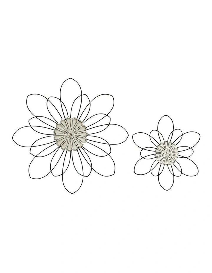 Flower Decorative Wall Art Set of 2 in Multi image 1