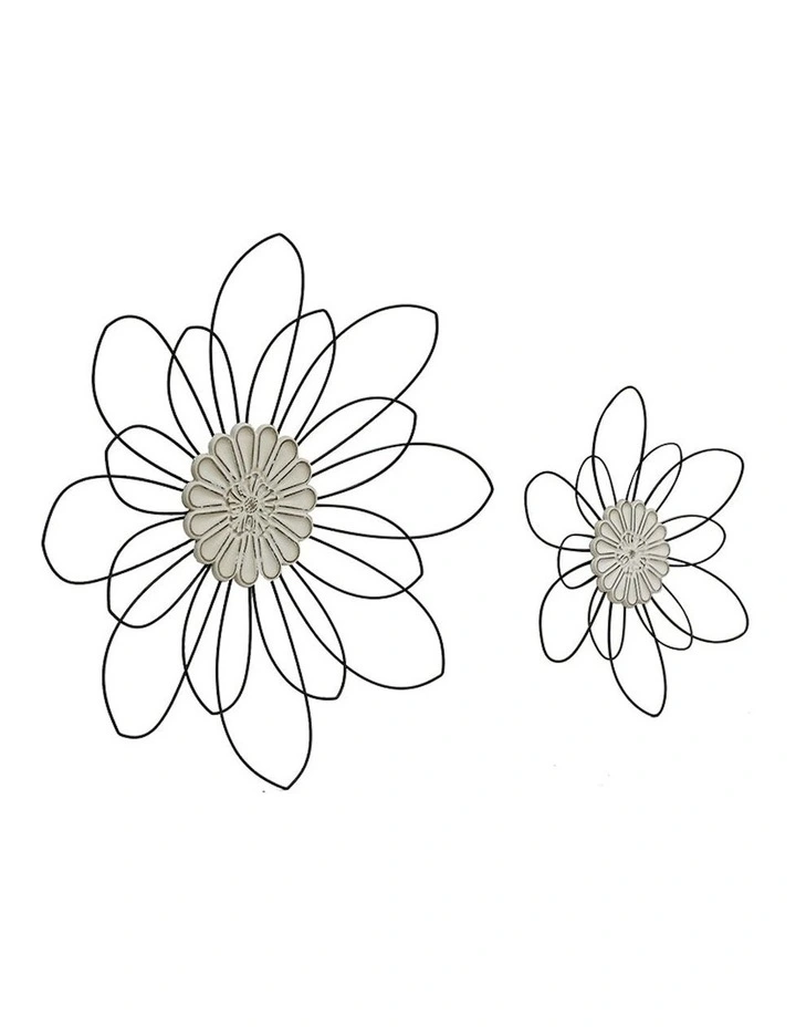 Flower Decorative Wall Art Set of 2 in Multi image 2