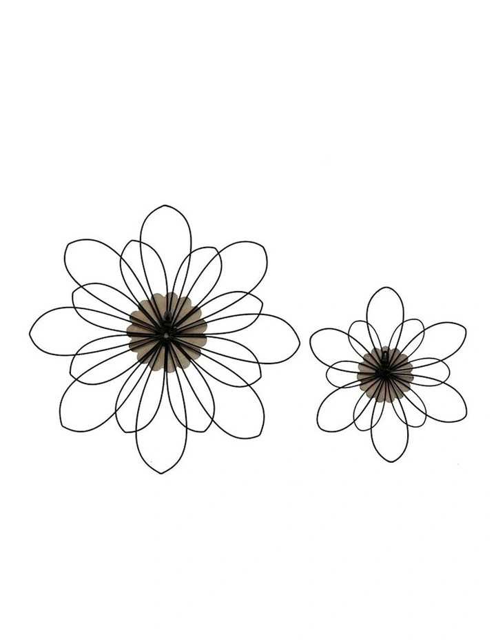 Flower Decorative Wall Art Set of 2 in Multi image 3