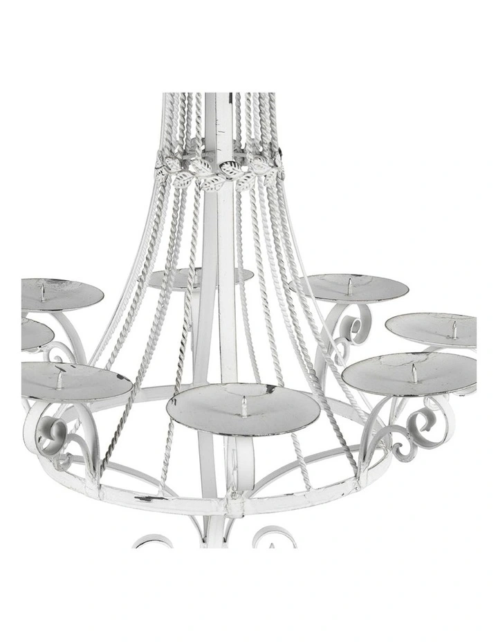 Antique White Pillar Candle Holder in Multi image 3
