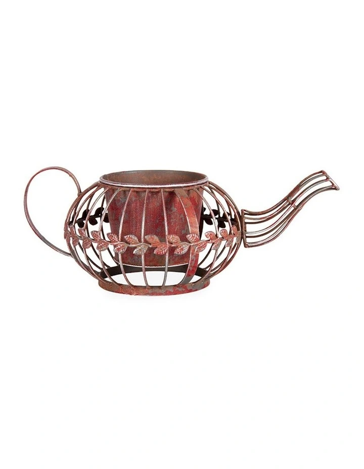 Antique Red Teapot Planter in Multi image 2
