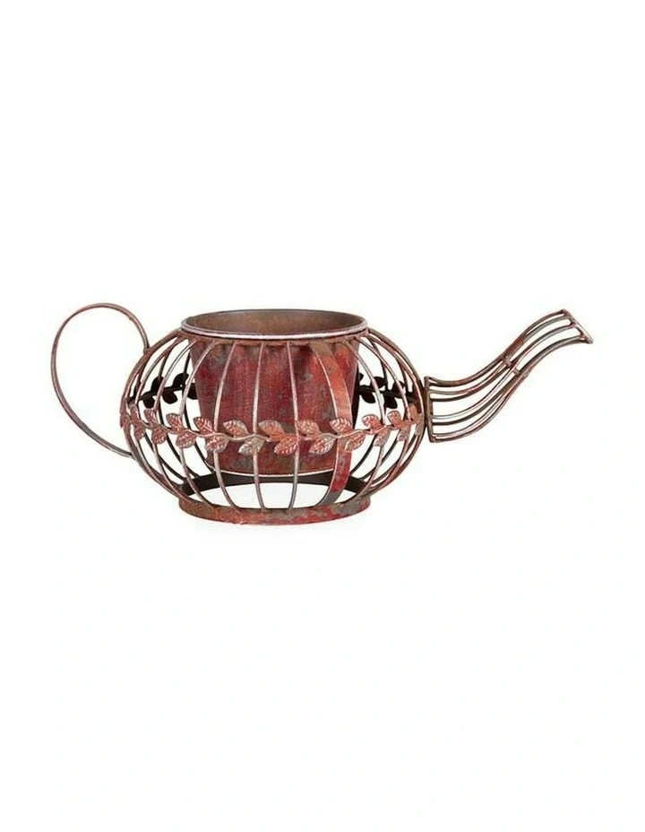 Antique Red Teapot Planter in Multi image 6