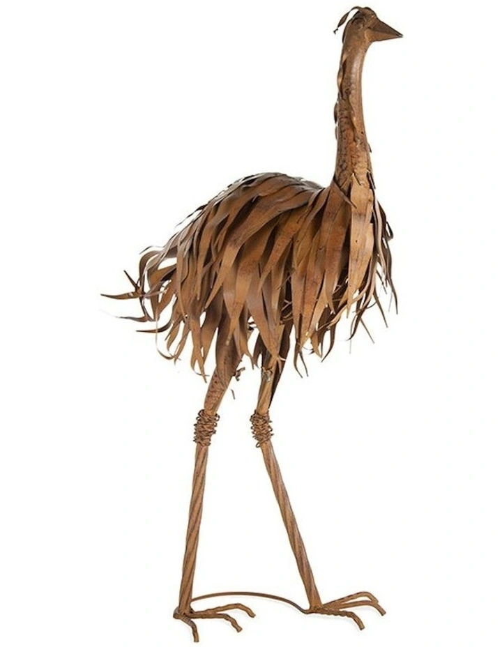 Garden Ornament Ostrich in Brown image 1