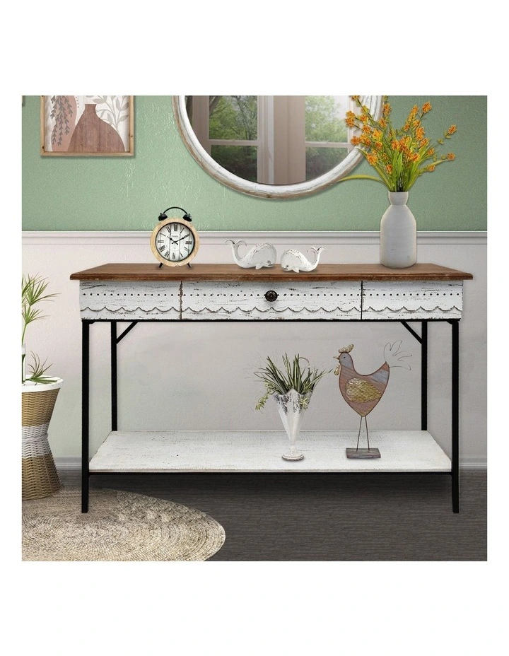 French Cottage Console Table in Brown image 4