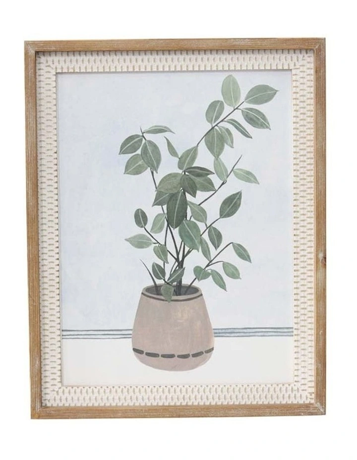 Willow & Silk 40x3x51cm Framed Plant Leaf Wall Art In Multi image 1