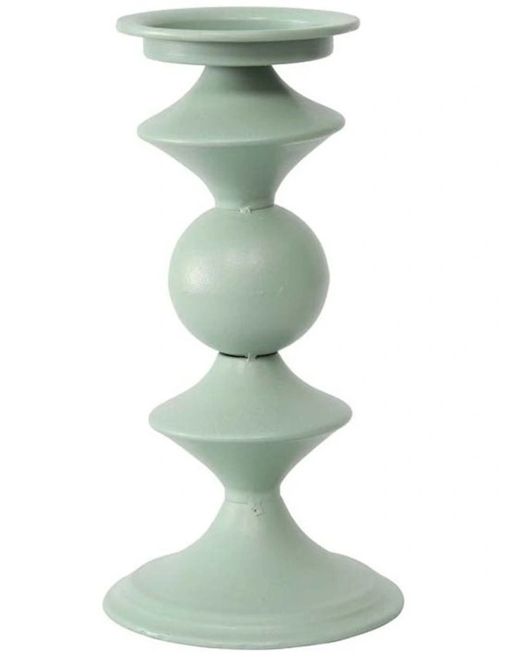 Geometric Detail Candle Holder in Teal image 2