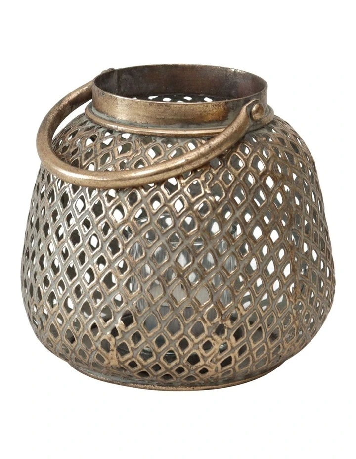 Lustre Diamant Pillar Candle Holder in Gold image 1