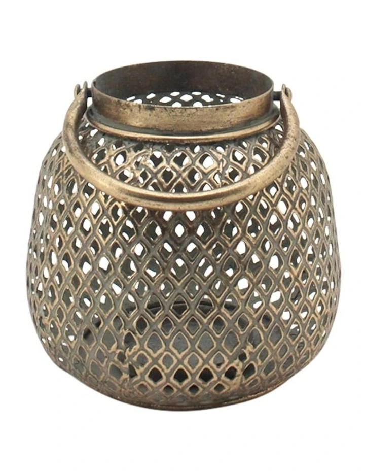 Lustre Diamant Pillar Candle Holder in Gold image 3