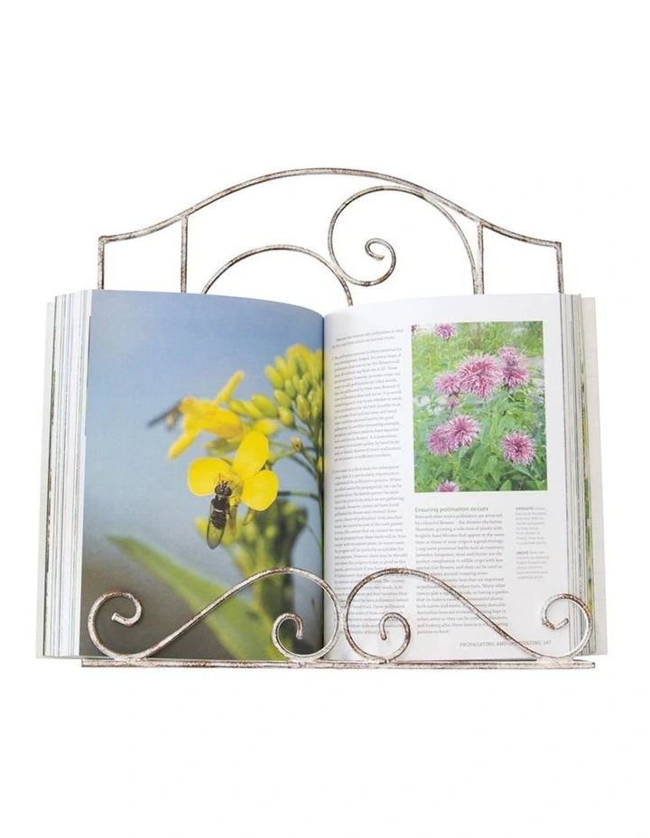 French Provincial Heart Recipe Book Stand in Distressed White image 3