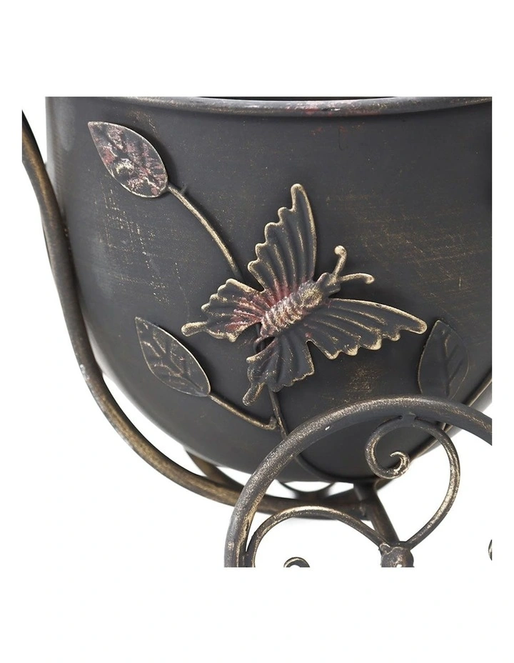 Bicycle Butterfly Pot Planter in Grey image 2